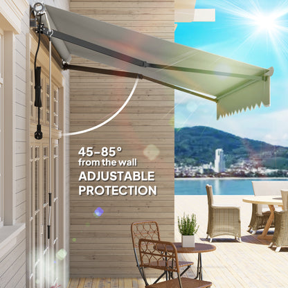 3 x 2.5m Electric Awning with Remote Controller, Aluminium Frame DIY Retractable Awning