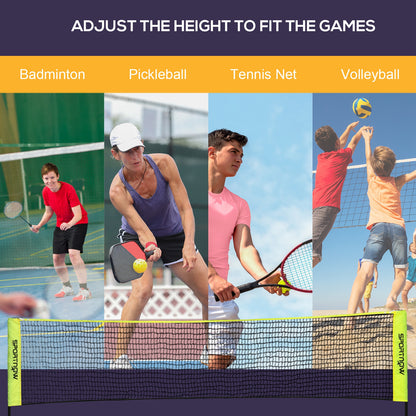 3m Badminton Net, Height Adjustable Outdoor Sports Net, with Carry Bag, for Tennis, Pickleball, Volleyball