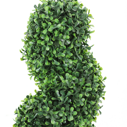 Set of 2 Artificial Plants, Topiary Spiral Boxwood Trees with Pot, for Home Indoor Outdoor Decor, 120cm