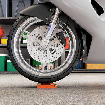 Motorcycle Wheel Cleaning Roller Stand with Steel Frame, Aluminium Rollers