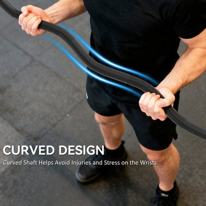4ft Olympic EZ Curl Bar, Barbell Bar for 2" Weight Plates with Non-Slip Hand Grip 120cm