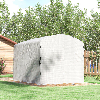 Polytunnel Greenhouse Walk-in Grow House with UV-resistant PE Cover, Door and Galvanised Steel Frame, 3 x 2 x 2m, White