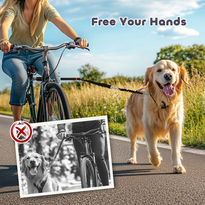 Dog Lead for Bicycle, Dog Leash for Cycling, Training, Jogging, Black