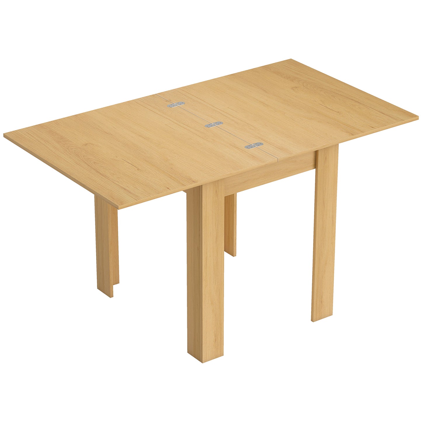 Folding Dining Table for 4-6, Rectangular Extendable Drop Leaf Table for Small Spaces, 140 x 80 x 77.5 cm, Natural
