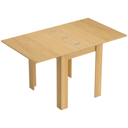 Folding Dining Table for 4-6, Rectangular Extendable Drop Leaf Table for Small Spaces, 140 x 80 x 77.5 cm, Natural