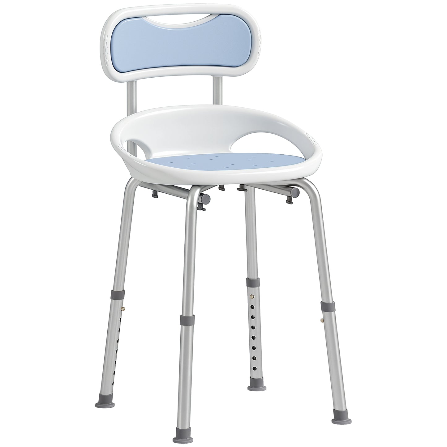 Shower Chair with Padded Seat Adjustable Height Shower Stool Bath Seat with Back and Anti-Slip Feet