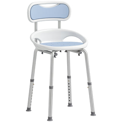 Shower Chair with Padded Seat Adjustable Height Shower Stool Bath Seat with Back and Anti-Slip Feet