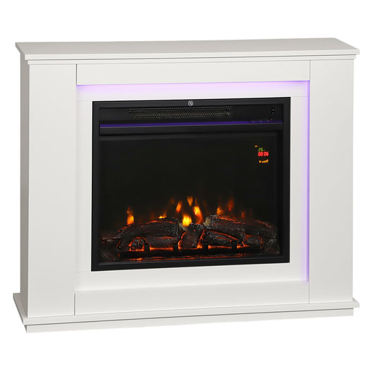 2000W 6824 BTU Faux Flame Fireplace - White