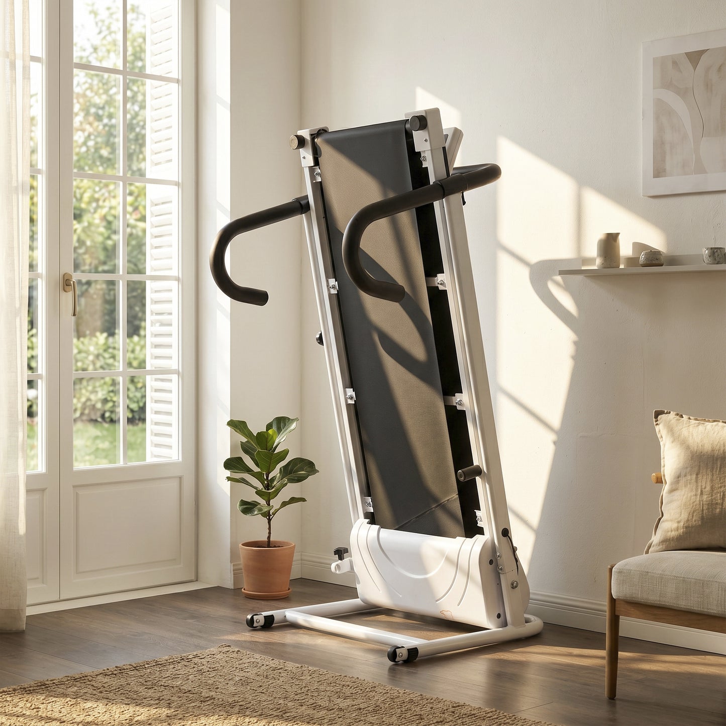 Folding Treadmill with Incline, Walking Pad Treadmill for Home, 1-10km/h Under Desk Running Machine