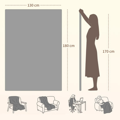 Heated Blanket 180 x 130cm, Electric Throw Blanket with 10 Heat Levels and 10H Timer