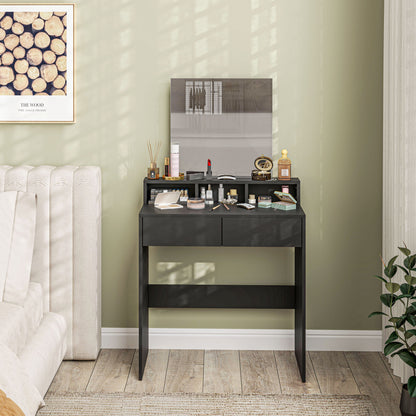 Multi-Storage Dressing Table, with Mirror - Black