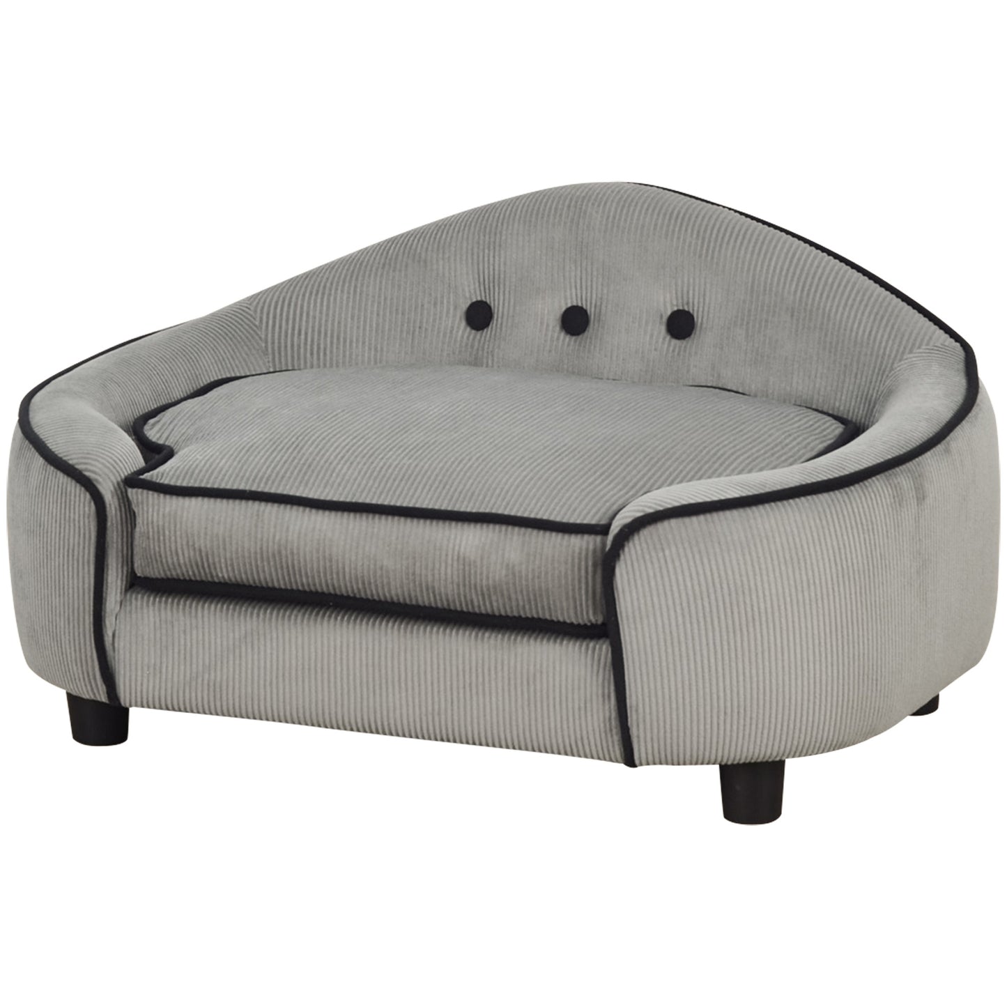 Dog Sofa for XS and S Size Dogs, Pet Chair Bed with Soft Cushion, Cat Sofa Couch with Washable Cover, Wooden Frame