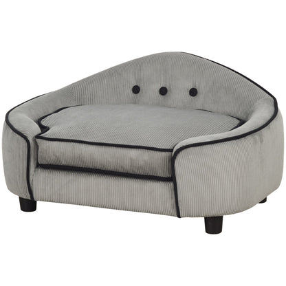 Dog Sofa for XS and S Size Dogs, Pet Chair Bed with Soft Cushion, Cat Sofa Couch with Washable Cover, Wooden Frame
