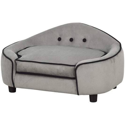 Dog Sofa for XS and S Size Dogs, Pet Chair Bed with Soft Cushion, Cat Sofa Couch with Washable Cover, Wooden Frame
