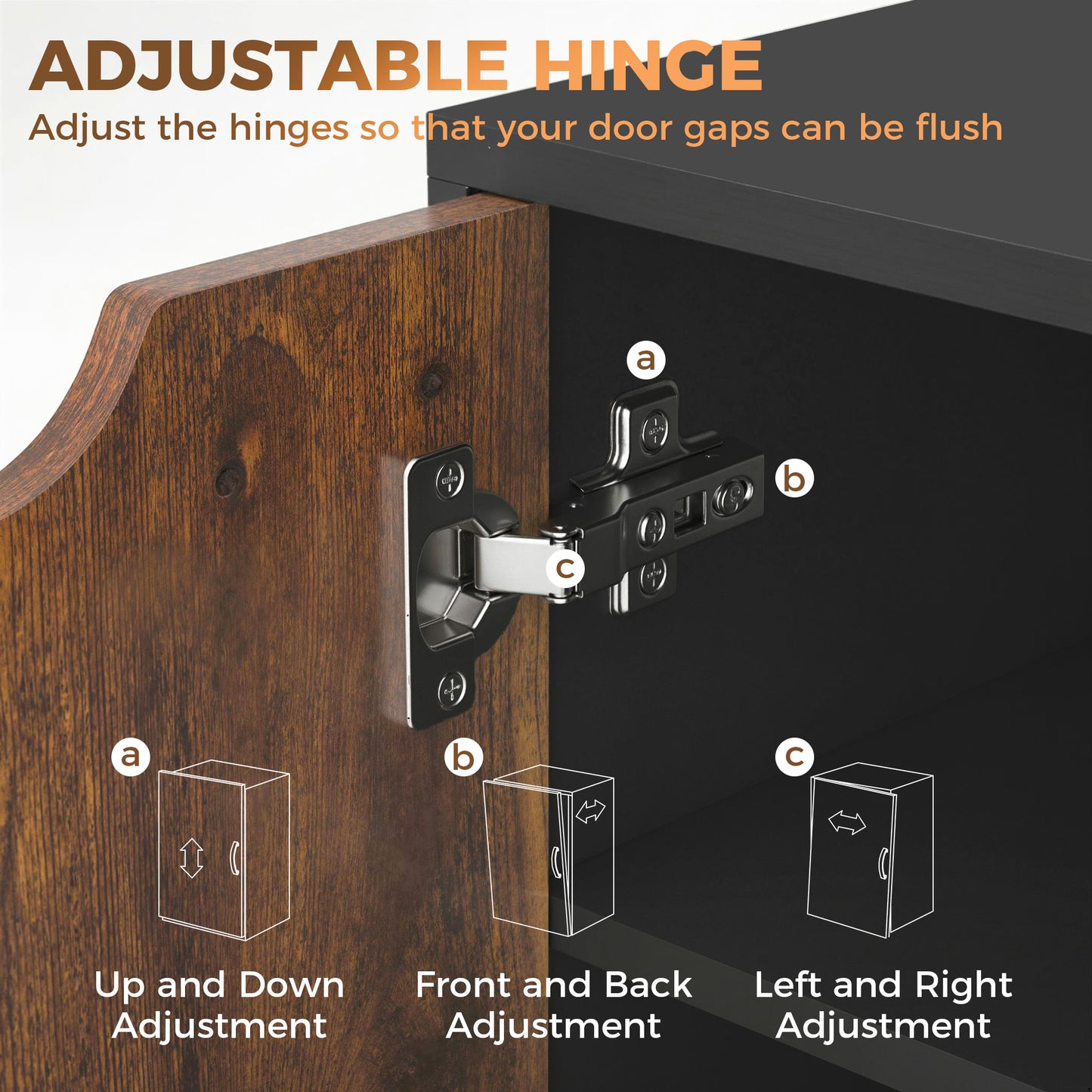 Multi-Storage Mobile Office Storage Cabinet - Rustic Brown