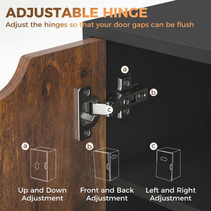 Multi-Storage Mobile Office Storage Cabinet - Rustic Brown