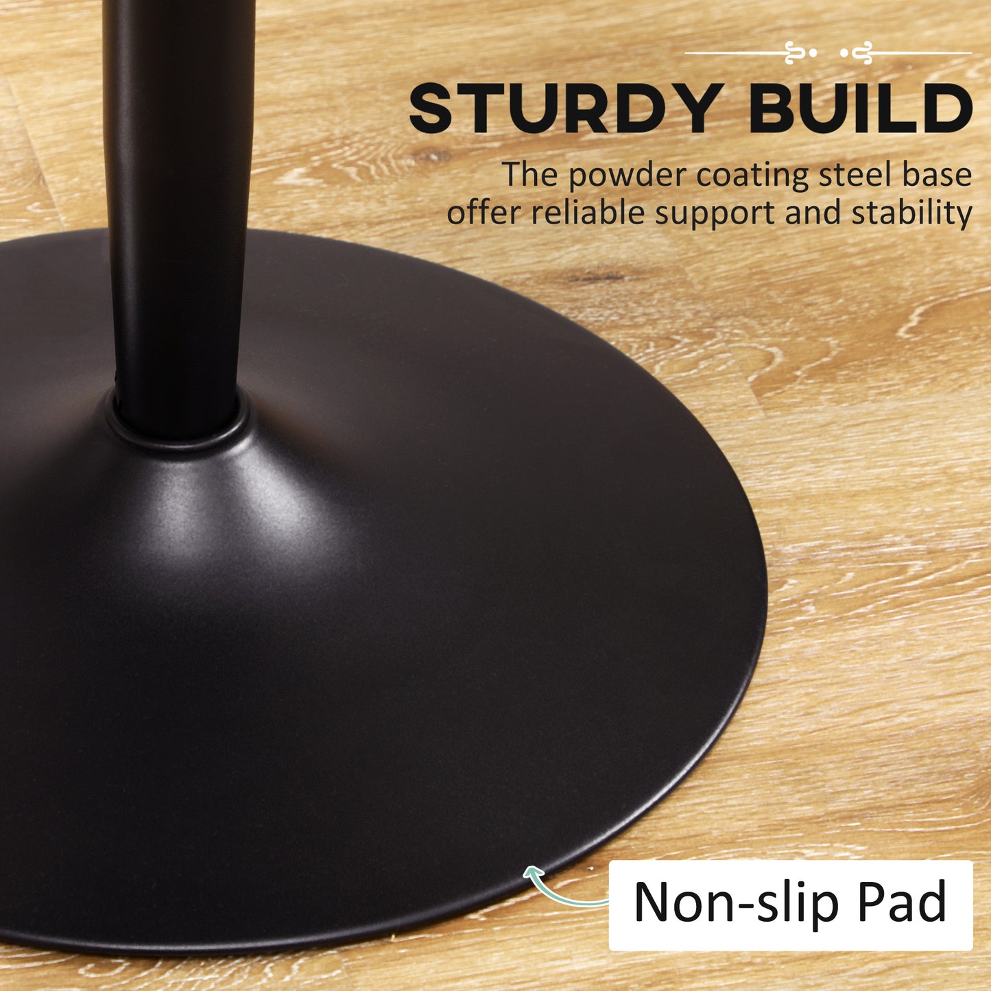 75H x Φ70cm Two-Person Minimalistic Dining Table - Black