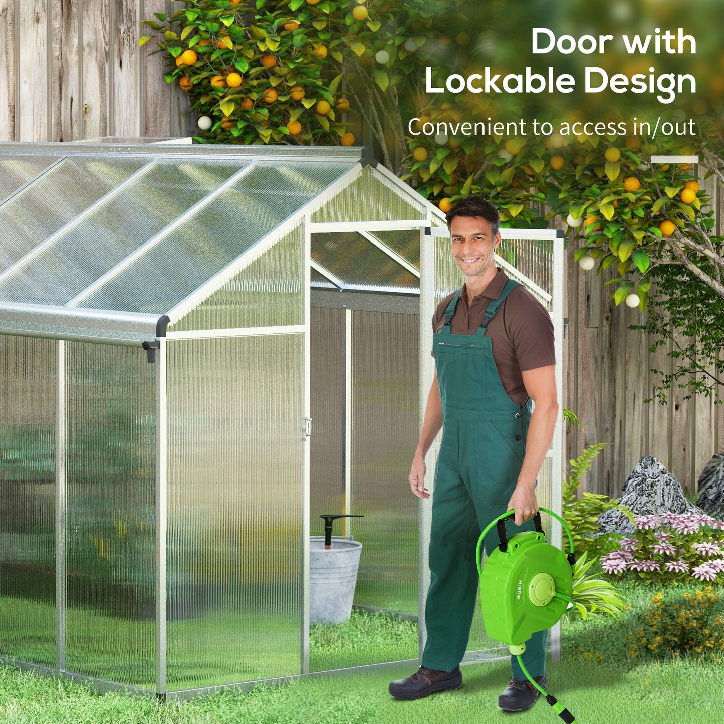 10 x 6ft Aluminium Frame Walk-In Greenhouse