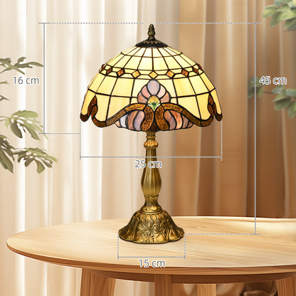 Tiffany Stained Glass Table Lamp, Handmade Antique Bedside Lamp, Decorative Night Light for Bedroom, Living room, Home