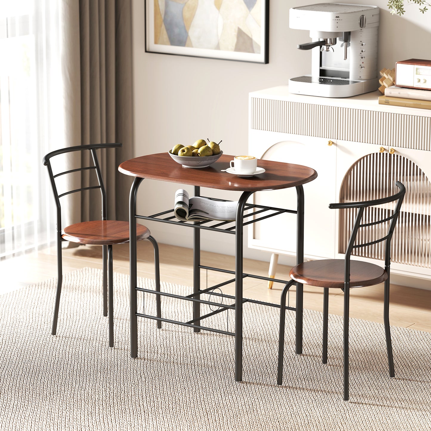 Three-Piece Compact Dining Set - Natural