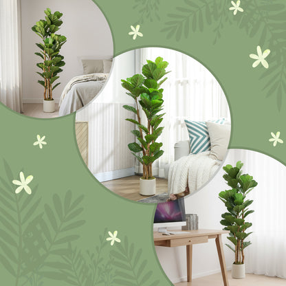 150cm Artificial Fiddle Leaf Fig Tree - Green