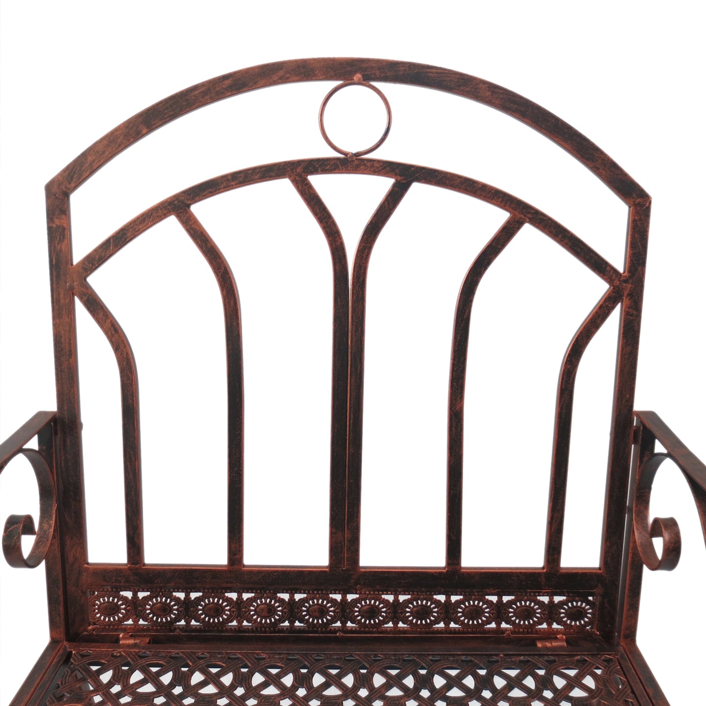 Metal Single Chair 1 Seater Garden Outdoor Rocking Chair Vintage Style Bronze
