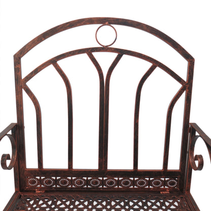 Metal Single Chair 1 Seater Garden Outdoor Rocking Chair Vintage Style Bronze