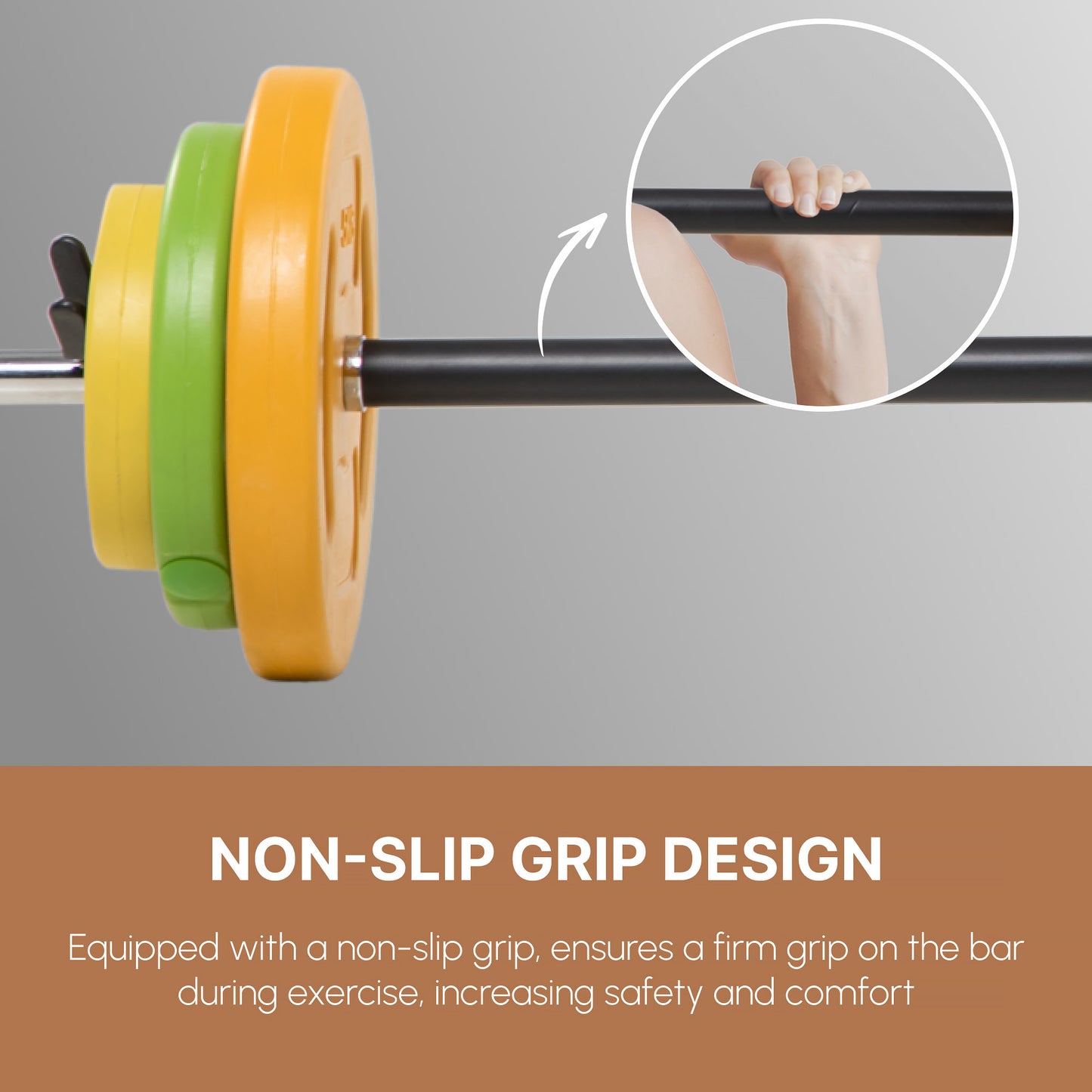 20kg Barbell Weights Set, Adjustable Weights with Non-slip Handle
