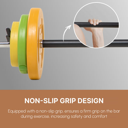 20kg Barbell Weights Set, Adjustable Weights with Non-slip Handle