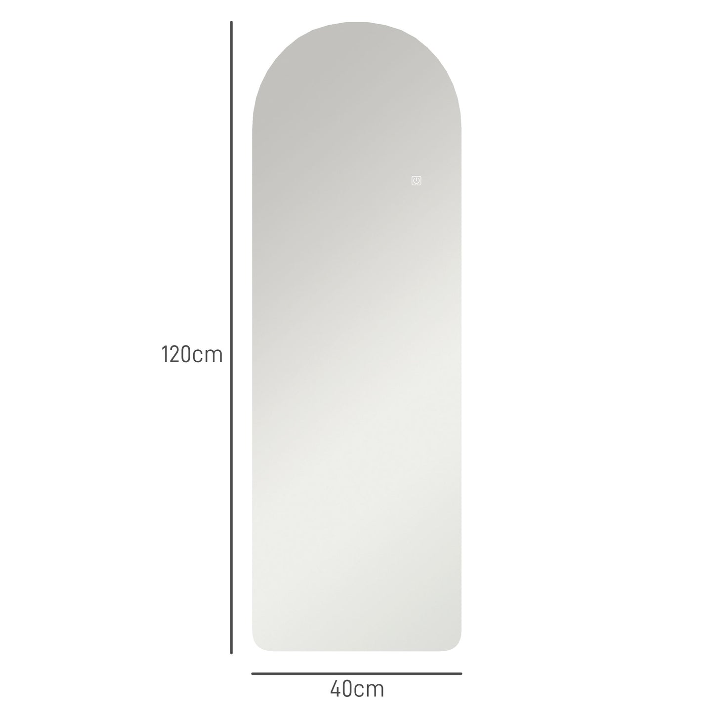 120 x 40cm Arch Mirror, with LED Lights