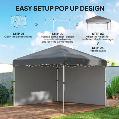 3 x 3 (M) Pop Up Gazebo, UPF 30+ with 2 Sidewalls, Leg Weight Bags and Wheeled Bag