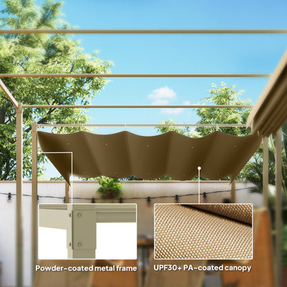 3 x 3m Retractable Roof Metal Pergola - Black