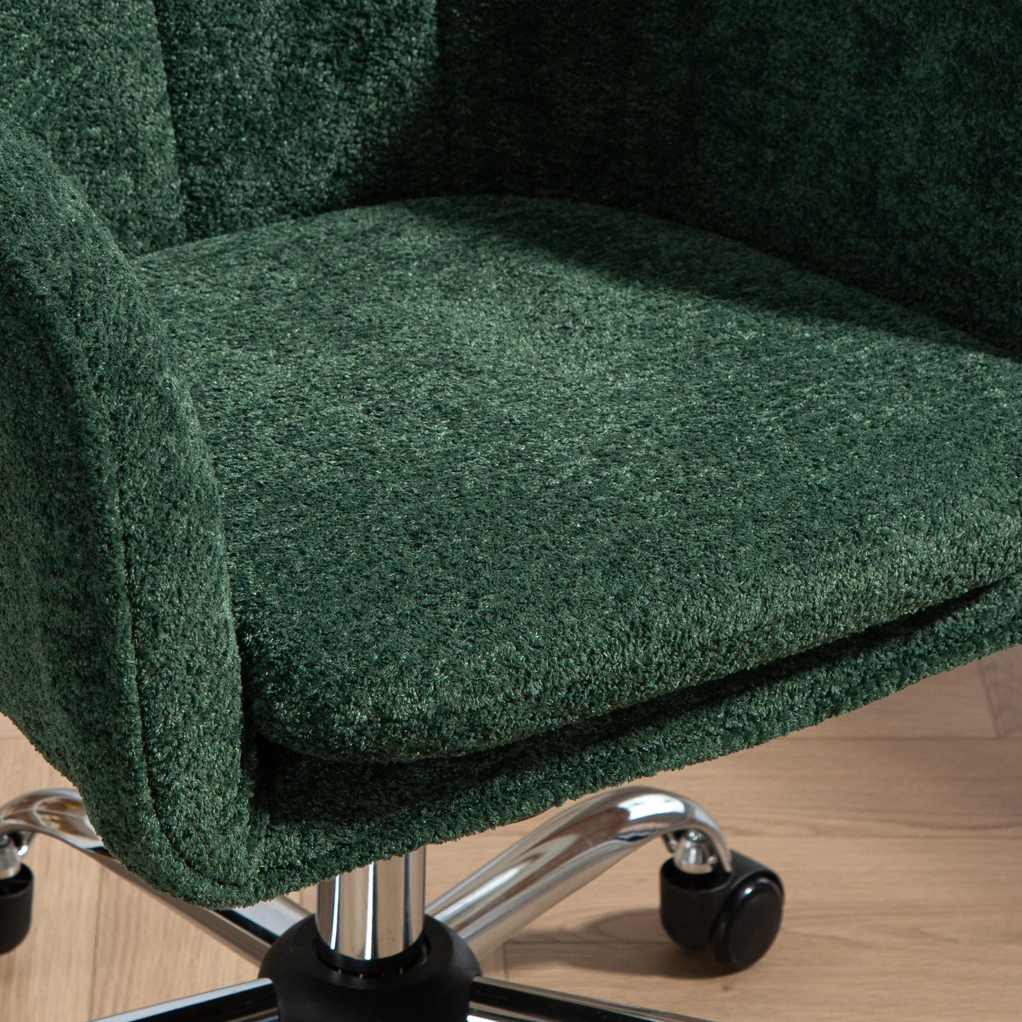 Snow Flannel Office Chair with Padded for Home - Dark Green