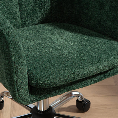Snow Flannel Office Chair with Padded for Home - Dark Green
