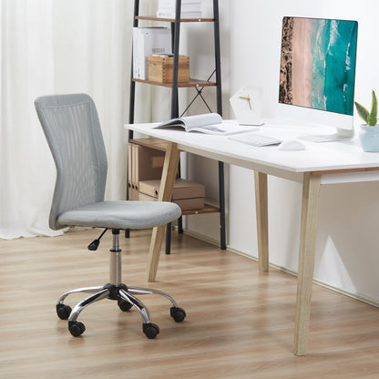 Office Chair, Armless Desk Chair, Adjustable Computer Swivel Chair with Rolling Wheels and Mesh Back for Home Work Study