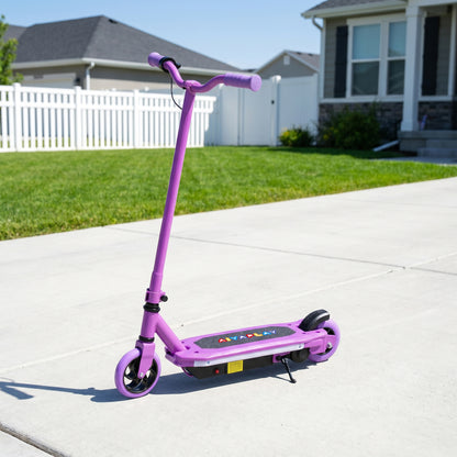 Electric Scooter for Kids 6-14 Years, with Colourful Lights, Purple