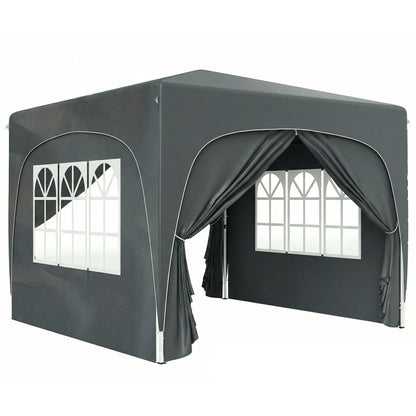 3 x 3m Pop-Up Gazebo Shelter, with Accessories - Dark Grey