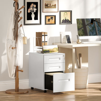 Three-Drawer Steel Filing Cabinet - White