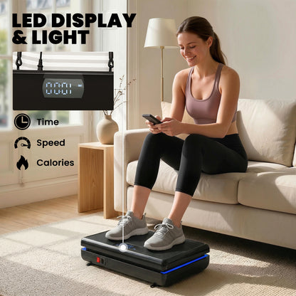 Vibration Plate Exercise Machine with 120 Speed Levels, 5 Programs, Quiet Vibrating Plate with Resistance Bands