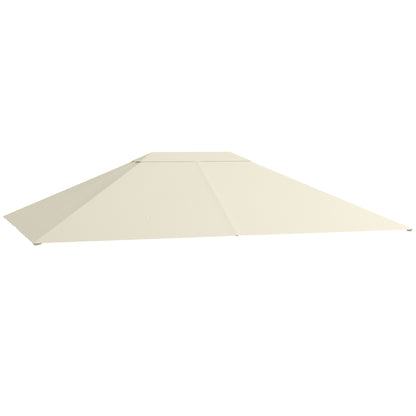 3 x 4m Gazebo Canopy Replacement Cover, Gazebo Roof Replacement (TOP COVER ONLY), Cream White