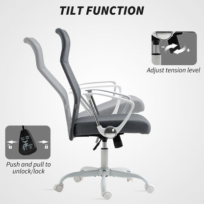 Fabric High Back Office Chair - Grey