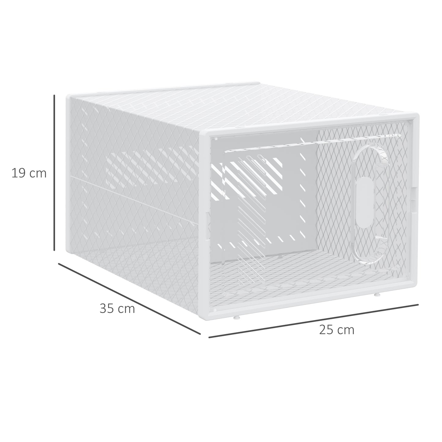 8PCS Clear Shoe Box, Plastic Stackable Shoe Storage Box for UK/EU Size up to 8.5/43 with Magnetic Door for Women/Men