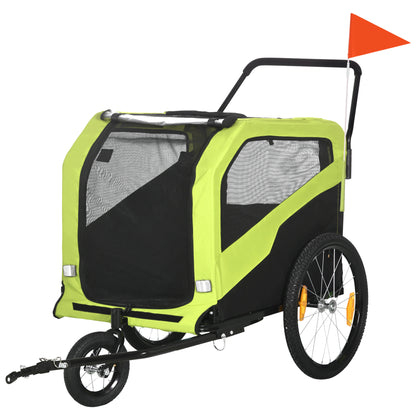 Dog Bike Trailer, 2 in 1 Dog Stroller for Large Dogs with Hitch, Quick-release 20" Wheels