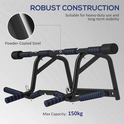 Multi-Grip Doorway Pull Up Bar with Non-Slip Grips, Chin Up Bar with Anti-Fall Slot for Indoor Gym Upper Body Workout