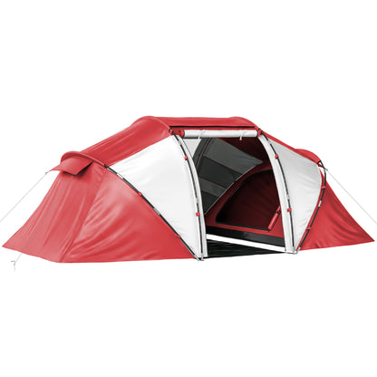 4 Man UV Protection Camping Tent - Grey and Red
