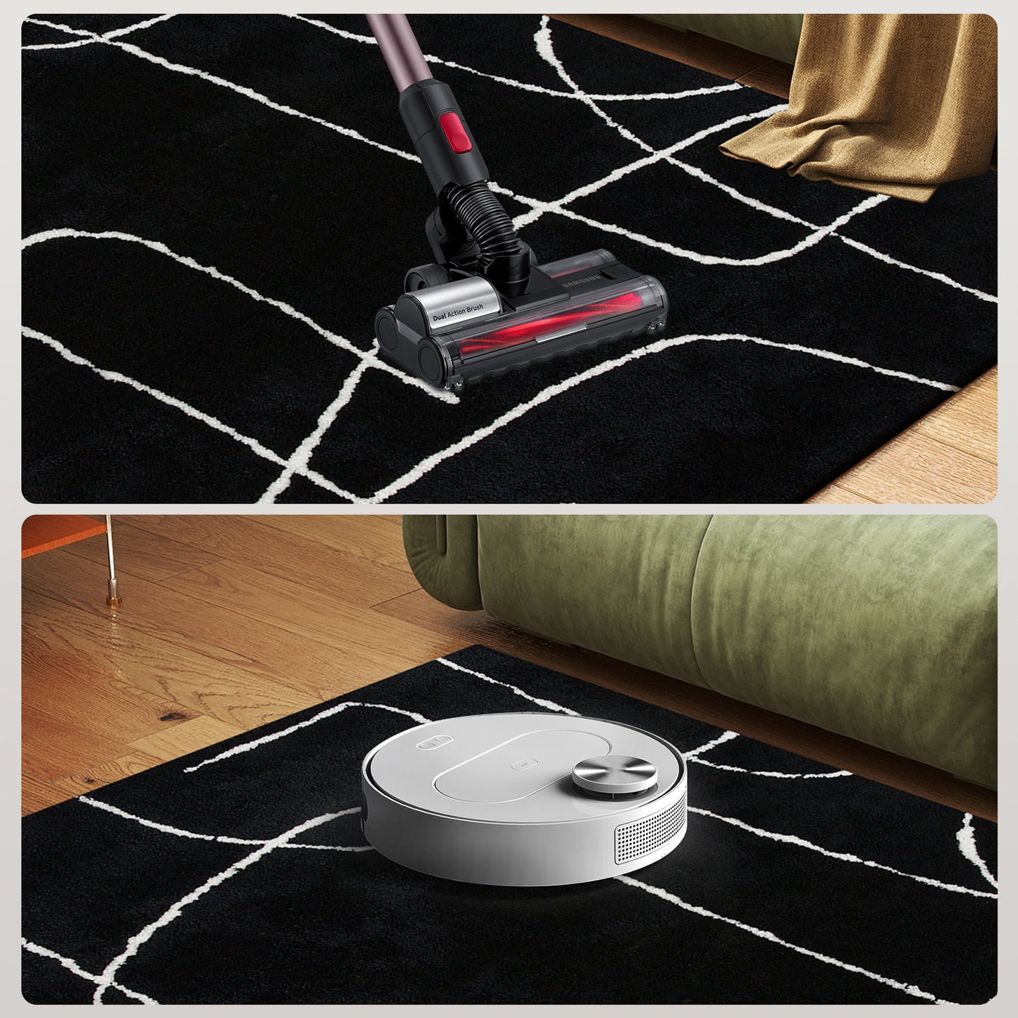 Modern Fluffy Area Rug, Geometric Pattern Washable Rug, Soft High Pile Floor Carpet for Living Room, Bedroom, Dining Room