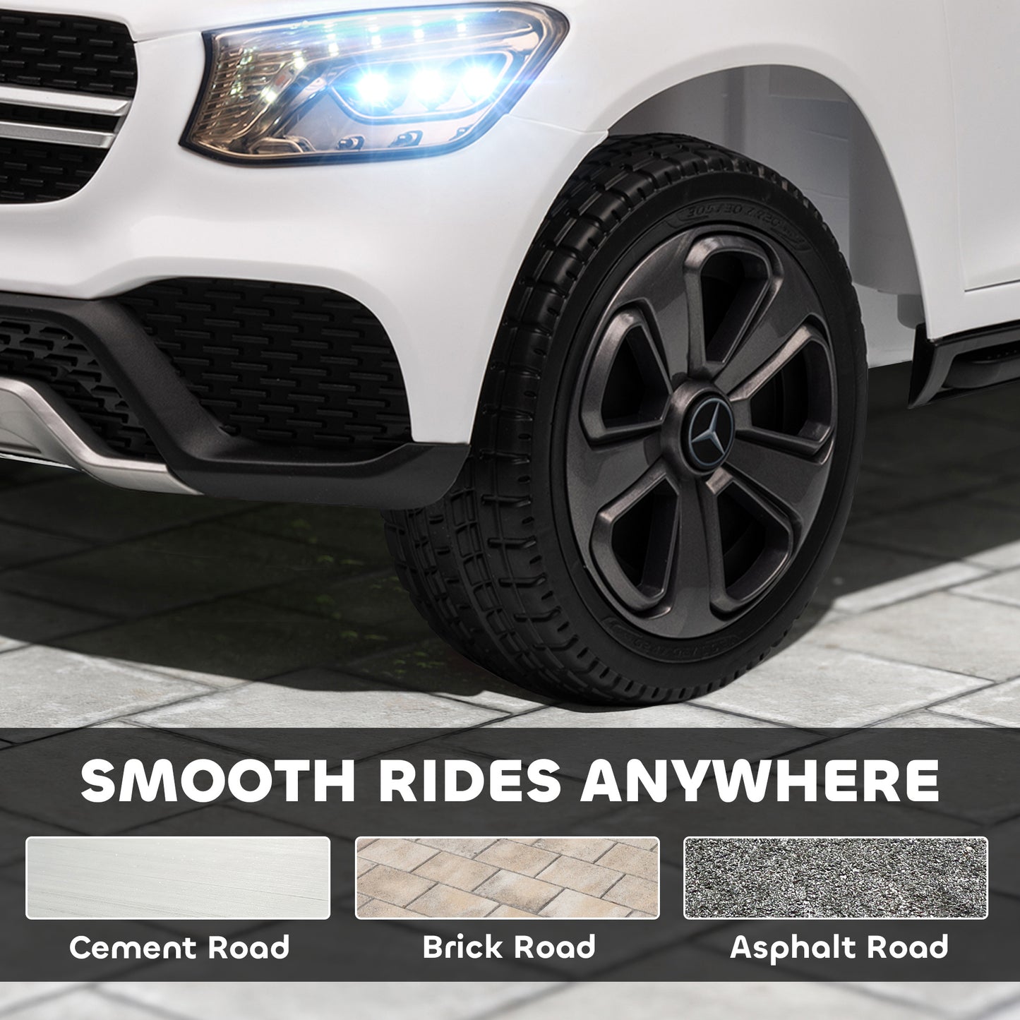 Mercedes-Benz GLC Licensed Kids Ride on Car with Remote Control, Soft Start, MP3, LED Headlights, White