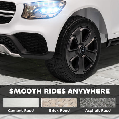 Mercedes-Benz GLC Licensed Kids Ride on Car with Remote Control, Soft Start, MP3, LED Headlights, White