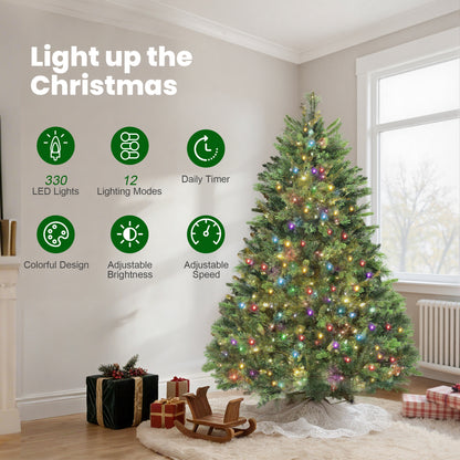6ft Artificial Pine LED Christmas Tree, with Remote