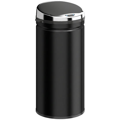42L Automatic Motion Sensor Rubbish Bin with Fingerprint Resistant, Stainless Steel, Black